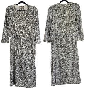 Vintage Mod Blouson Floral Maxi Dress Women's Size 12*